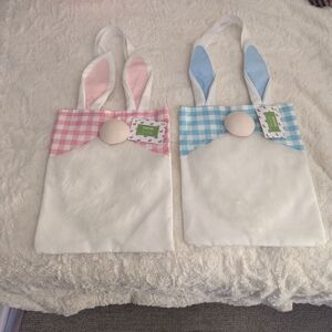 Kids Bunny Style Gnome Tote Bag - Pink and Blue Options